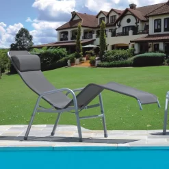 Karasek Grenada Gesundliege Stahlrohr/Textilene Platin/Taupe -Gartenmöbel Store 849599 3