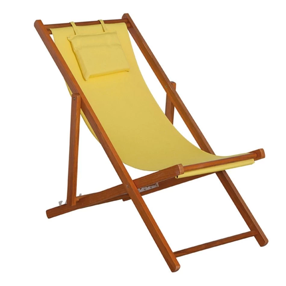 Siena Garden Faro Beach-Liegestuhl Holz/Textilene Gelb 1 Siena Garden Faro Beach-Liegestuhl Holz/Textilene Gelb
