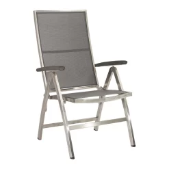 Stern Cardiff Klappsessel Edelstahl/Textilene/Aluminium-Armlehnen Silbergrau
