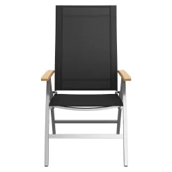 OUTLIV. Oviedo Klappsessel Edelstahl/Textilene/Teak-AL Schwarz -Gartenmöbel Store 980059 3