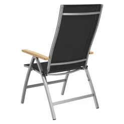 OUTLIV. Oviedo Klappsessel Edelstahl/Textilene/Teak-AL Schwarz -Gartenmöbel Store 980059 6