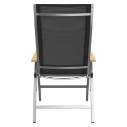 OUTLIV. Oviedo Klappsessel Edelstahl/Textilene/Teak-AL Schwarz -Gartenmöbel Store 980059 7