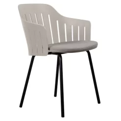 Cane-Line Choice Gartenstuhl Stahl/Polypropylen + Kissen Black/Taupe