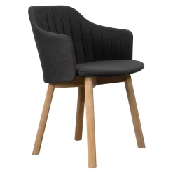 Cane-Line Choice Gartenstuhl Teakl/Polypropylen + Sitz-/Rückenkissen Natur/Schwarz