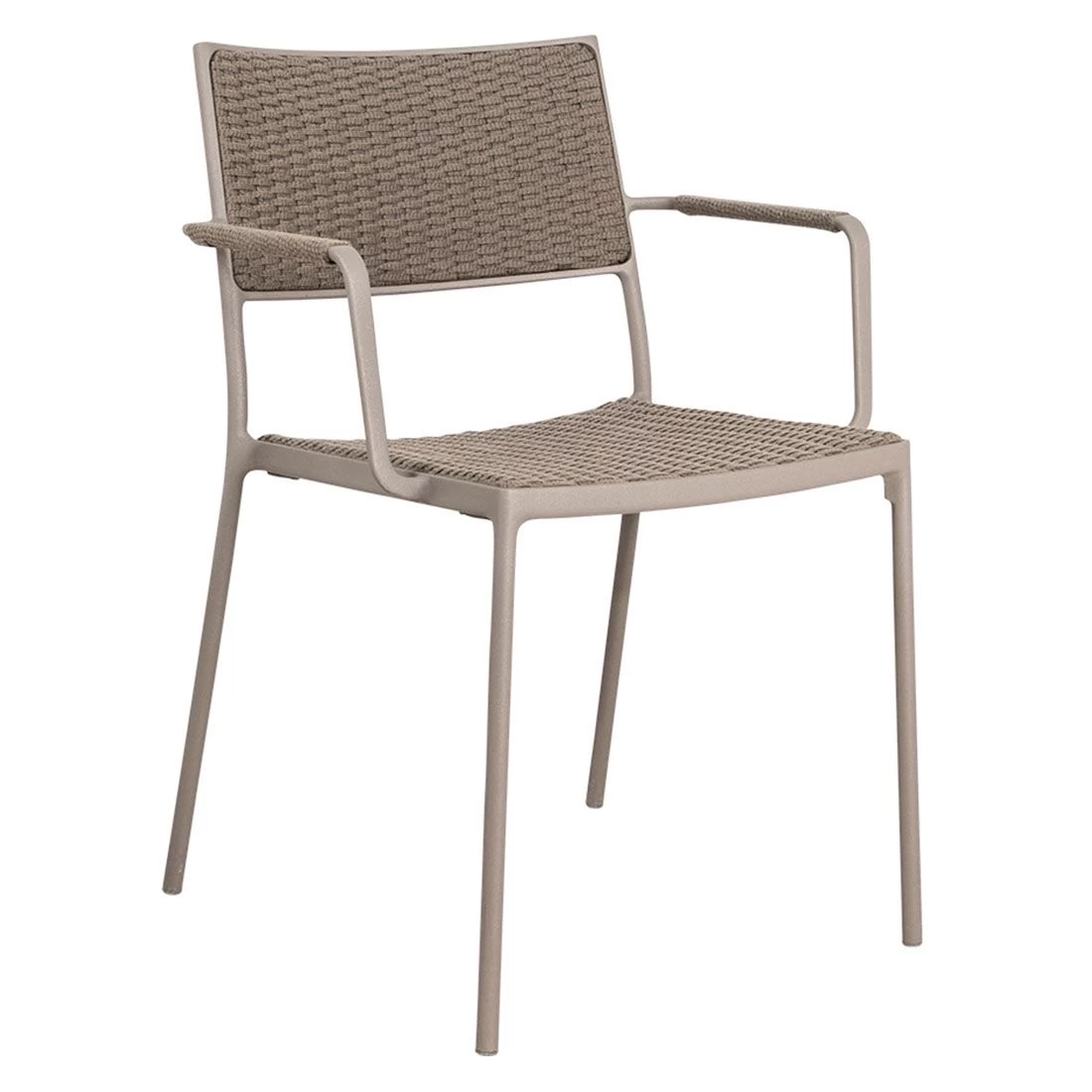 Cane-Line Less Stapelstuhl Aluminium/Geflecht Taupe 1 Cane-Line Less Stapelstuhl Aluminium/Geflecht Taupe