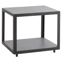 Cane-Line Level Beistelltisch 48x48cm Aluminium/Keramik Lava Grey/Light Grey