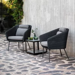 Cane-Line Level Beistelltisch 48x48cm Aluminium/Keramik Lava Grey/Light Grey -Gartenmöbel Store cane line level beistelltisch 48x48cm aluminium keramik 1479943 3