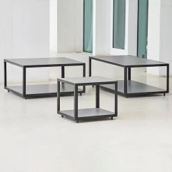 Cane-Line Level Beistelltisch 48x48cm Aluminium/Keramik Lava Grey/Light Grey -Gartenmöbel Store cane line level beistelltisch 48x48cm aluminium keramik 1479943 4