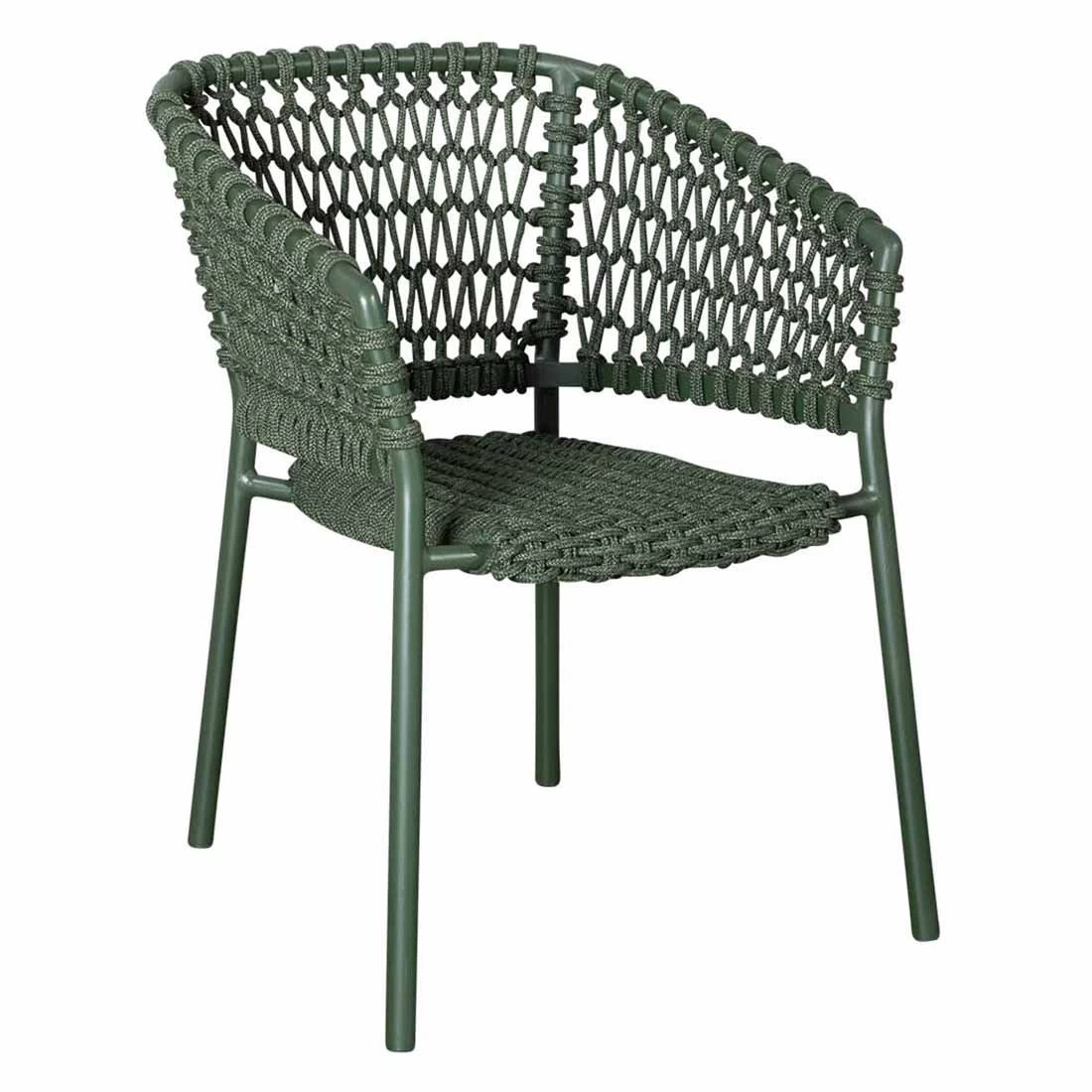 Cane-Line Ocean Stapelsessel Aluminium/Rope Dark Green 1 Cane-Line Ocean Stapelsessel Aluminium/Rope Dark Green