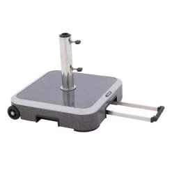 Doppler Expert Schirmsockel 50kg Alu-Beton/Trolley M.Griff Granit Grey