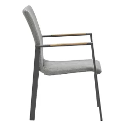 Garden Impressions Ottawa Stapelsessel Aluminium/Textilene/Teak Carbon Black/Grau -Gartenmöbel Store garden impressions ottawa diningsessel aluminium teak textilene 1436119 4