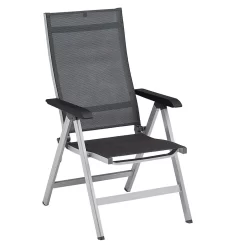 Kettler Basic+ Premium Klappsessel Aluminium/Textilene Silber/Lakritz -Gartenmöbel Store kettler basic premium klappsessel aluminium textilene 1439309 1