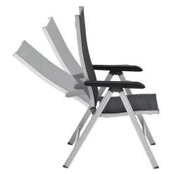 Kettler Basic+ Premium Klappsessel Aluminium/Textilene Silber/Lakritz -Gartenmöbel Store kettler basic premium klappsessel aluminium textilene 1439309 3