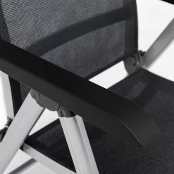 Kettler Basic+ Premium Klappsessel Aluminium/Textilene Silber/Lakritz -Gartenmöbel Store kettler basic premium klappsessel aluminium textilene 1439309 8