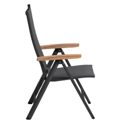 Kettler Cirrus Klappsessel Aluminium/Teak-Armlehne Anthrazit/Anthrazit-Grau -Gartenmöbel Store kettler cirrus klappsessel aluminium teak armlehne anthrazit anthrazit grau 1270899 4