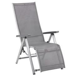 Kettler Cirrus Silver-Line Relaxliege Aluminium/Outdoorgewebe Silber/Anthrazitgrau