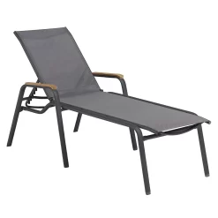 Kettler Cirrus Silver-Line Gartenliege Aluminium/Outdoorgewebe Anthrazit/Anthrazitgrau