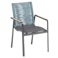 Kettler Diamond Stapelsessel Aluminium/Rope Anthrazit/Charcoal/Petrol
