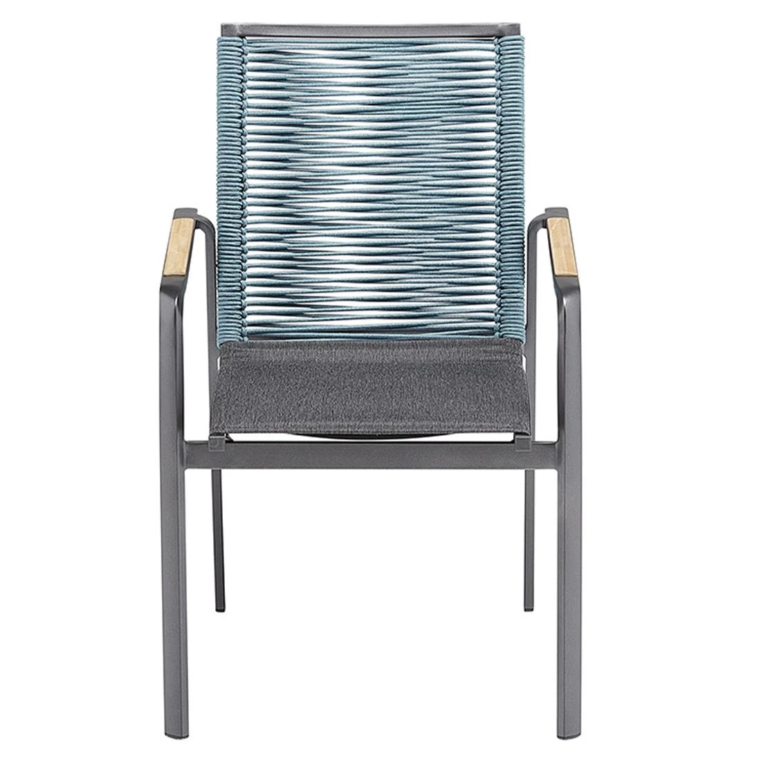 Kettler Diamond Stapelsessel Aluminium/Rope Anthrazit/Charcoal/Petrol 2 Kettler Diamond Stapelsessel Aluminium/Rope Anthrazit/Charcoal/Petrol – Bild 2