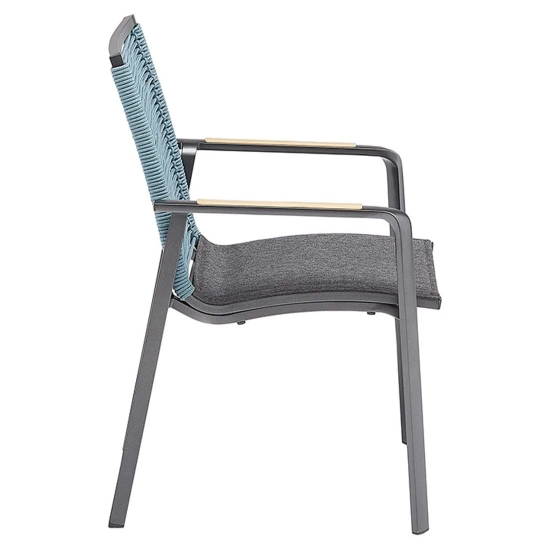 Kettler Diamond Stapelsessel Aluminium/Rope Anthrazit/Charcoal/Petrol 3 Kettler Diamond Stapelsessel Aluminium/Rope Anthrazit/Charcoal/Petrol – Bild 3