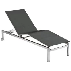 Kettler Feel Gartenliege Edelstahl/Textilene Grau Meliert -Gartenmöbel Store kettler feel gartenliege 203cm edelstahl textilene grau meliert 1005282 1