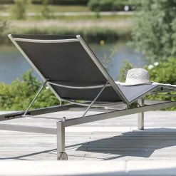 Kettler Feel Gartenliege Edelstahl/Textilene Grau Meliert -Gartenmöbel Store kettler feel gartenliege 203cm edelstahl textilene grau meliert 1005282 3