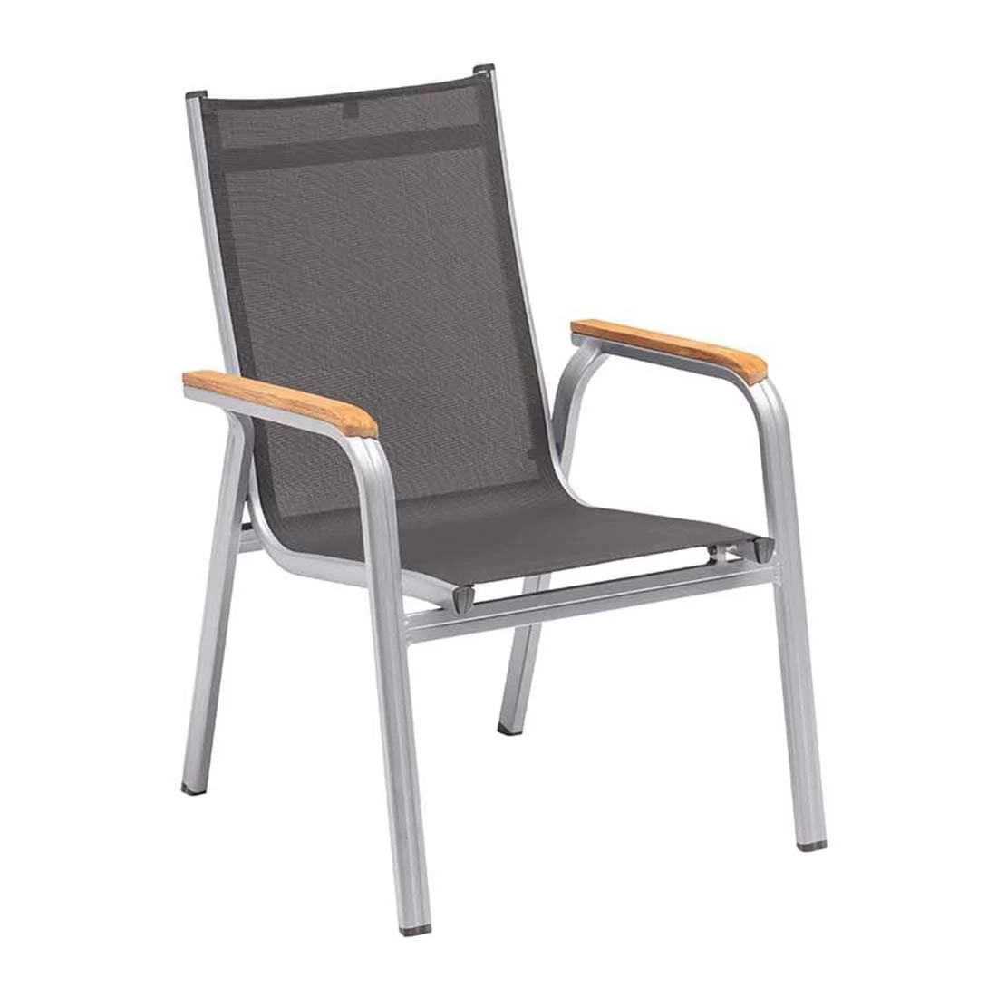 Kettler Granada Stapelsessel Aluminium/Outdoorgewebe Silber/Anthrazit 2 Kettler Granada Stapelsessel Aluminium/Outdoorgewebe Silber/Anthrazit – Bild 2