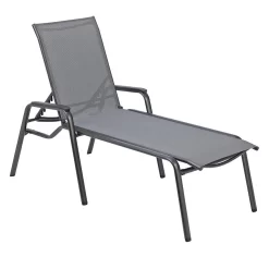 Kettler Cirrus Gartenliege Aluminium/Textilene Anthrazit/Anthrazit-Grau -Gartenmöbel Store kettler hks cirrus komfort stapelliege aluminium textilen anthrazit anthrazit grau 1