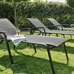 Kettler Cirrus Gartenliege Aluminium/Textilene Anthrazit/Anthrazit-Grau -Gartenmöbel Store kettler hks cirrus komfort stapelliege aluminium textilen anthrazit anthrazit grau 2