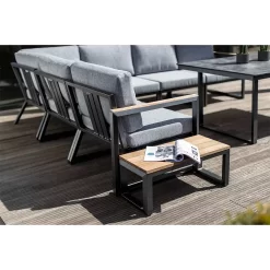 Kettler Ocean Skid Beistelltisch Aluminium/Teak Anthrazit/Teak -Gartenmöbel Store kettler ocean beistelltisch aluminium teak anthrazit teak 1183416 4