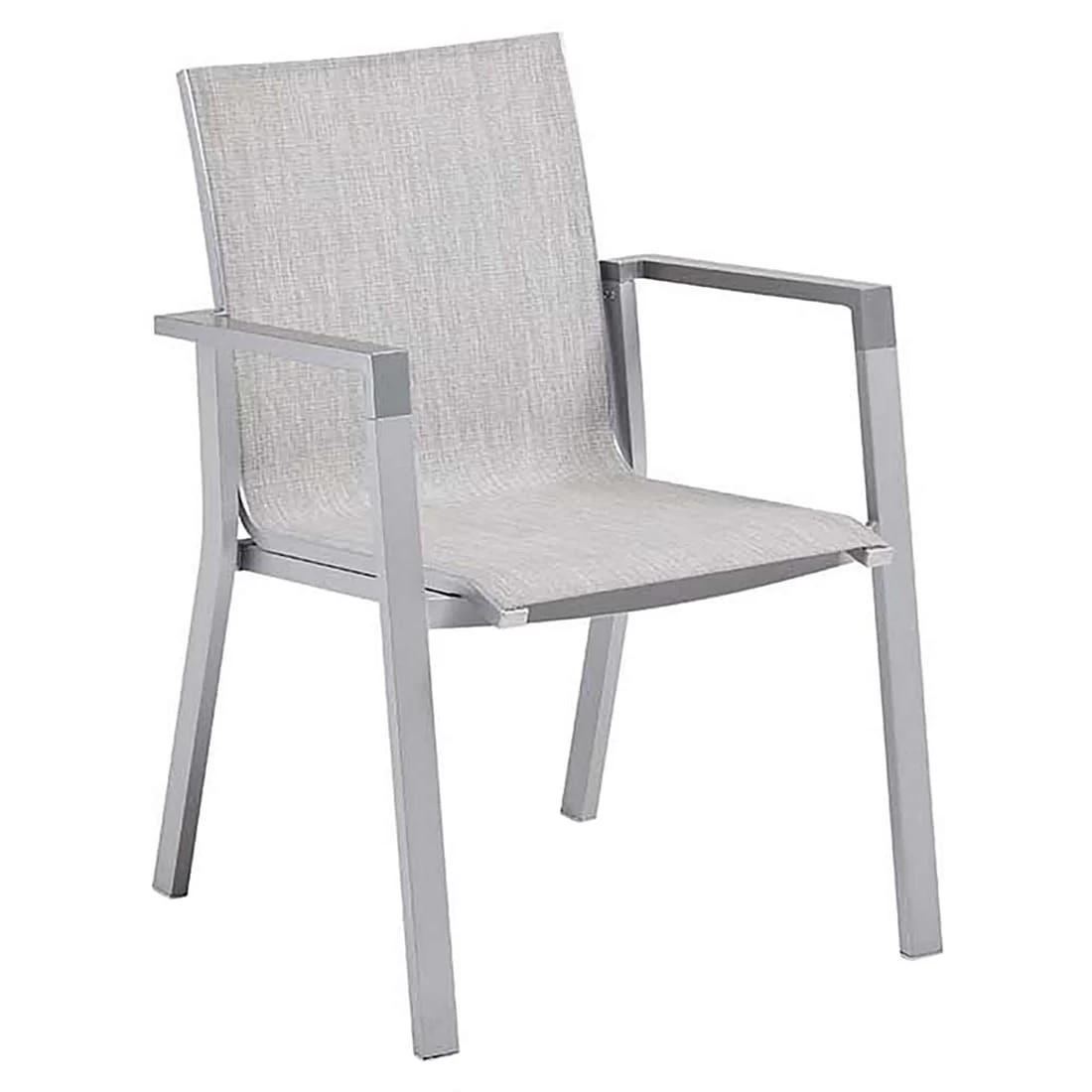 Kettler Rasmus Stapelsessel Aluminium/Outdoorgewebe Silber/Hellgrau 2 Kettler Rasmus Stapelsessel Aluminium/Outdoorgewebe Silber/Hellgrau – Bild 2