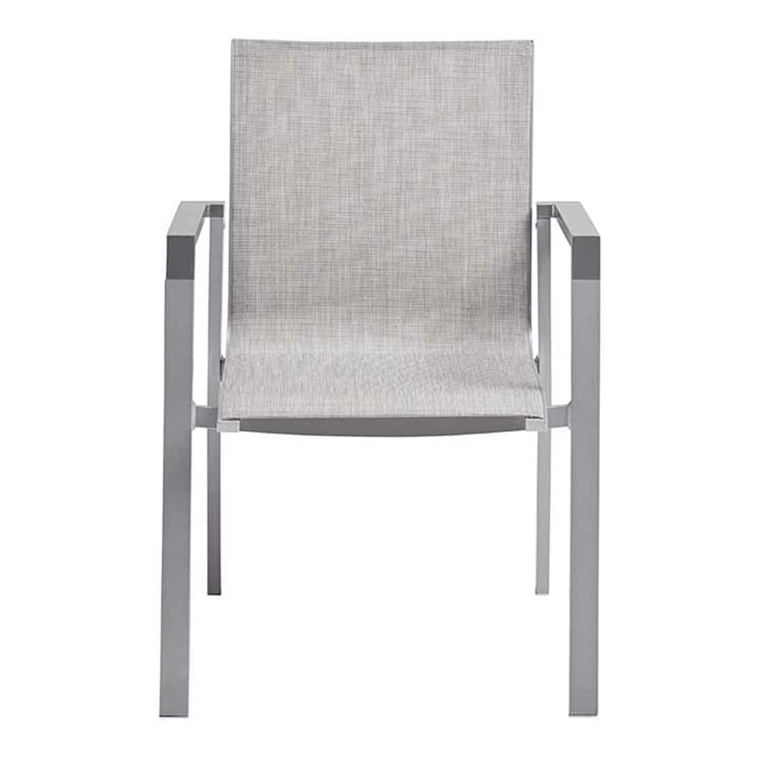 Kettler Rasmus Stapelsessel Aluminium/Outdoorgewebe Silber/Hellgrau 4 Kettler Rasmus Stapelsessel Aluminium/Outdoorgewebe Silber/Hellgrau – Bild 4