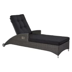 LC Garden Barcelona Gartenliege Geflecht/Polyester Grau Mix/Schwarz