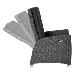 LC Garden Barcelona Gartensessel Geflecht/Polyester Grau Mix/Schwarz -Gartenmöbel Store l c wholesaler barcelona verstellsessel geflecht grey mix 997153 6