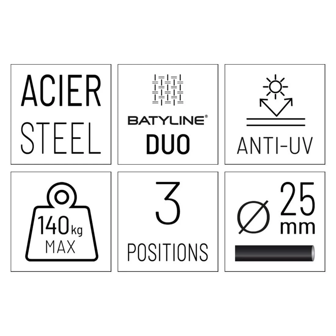 Lafuma Miami II Gartenliege Stahl/BatylineDuo Titane/Galet 8 Lafuma Miami II Gartenliege Stahl/BatylineDuo Titane/Galet – Bild 8