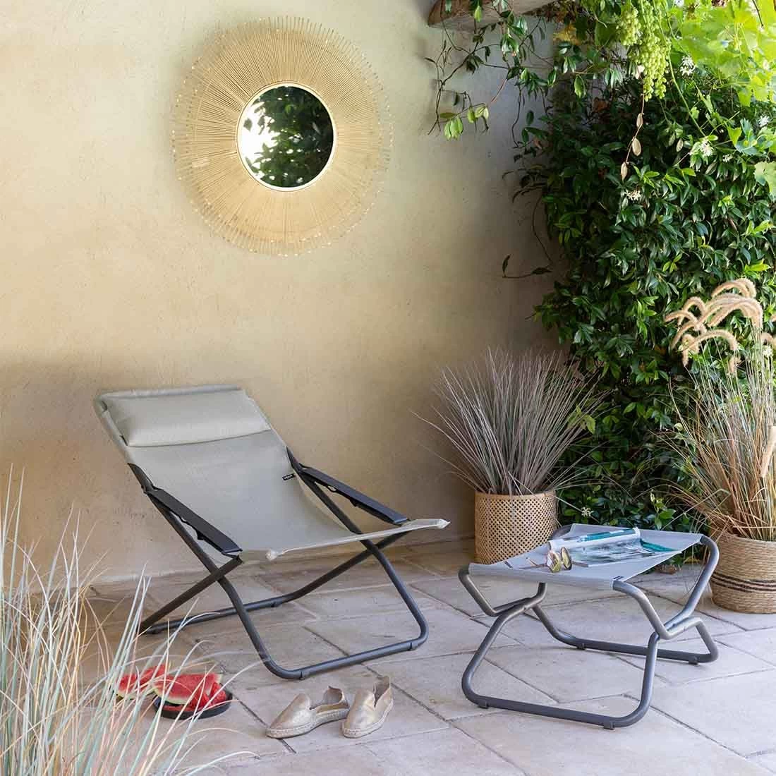 Lafuma Transabed Liegestuhl Stahl/Batyline Duo Titane/Galet 2 Lafuma Transabed Liegestuhl Stahl/Batyline Duo Titane/Galet – Bild 2