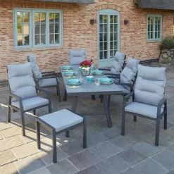 LC Garden Bondino II Gartenhocker Aluminium/Polster Anthrazit/Grau -Gartenmöbel Store lc garden bondino ii hocker aluminium polster anthrazit grau 1248140 6