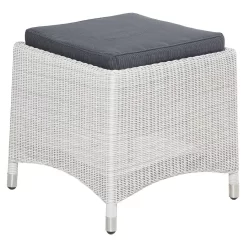 LC Garden Chelsea Loungehocker 48x48cm Aluminium/Geflecht Weiß-Grau