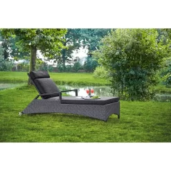 LC Garden Keramo Gartenliege Inkl. Kissen Aluminium/Geflecht Grau Mix/Anthrazit -Gartenmöbel Store lc garden keramo gartenliege inkl kissen aluminium geflecht 1345512 4