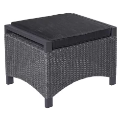 LC Garden Keramo Hocker Inkl. Kissen Aluminium/Geflecht Grau Mix/Anthrazit