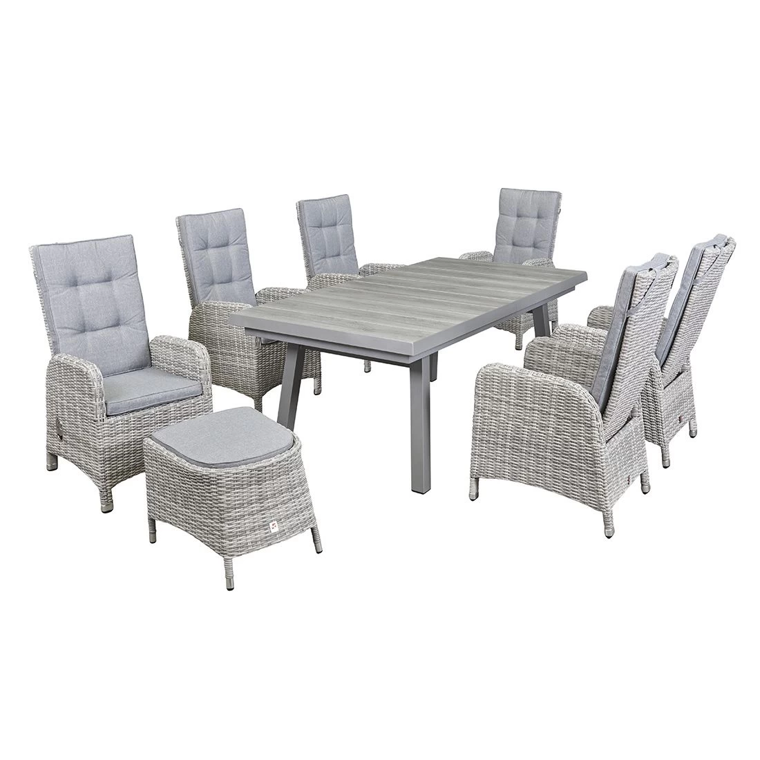 LC Garden Nizza Ausziehtisch 200/260x100x75cm Aluminium/Keramik Silber/Easy Grey 5 LC Garden Nizza Ausziehtisch 200/260x100x75cm Aluminium/Keramik Silber/Easy Grey – Bild 5