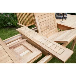 LC Garden Riva Ausziehtisch 180/280x100cm Teak Natur -Gartenmöbel Store lc garden riva ausziehtisch 180 280x100cm teak teak 1195615 3
