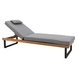 LC Garden Riviona Gartenliege Teak/Polster Natur/Grau