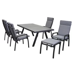 LC Garden Sondrino Gartenstuhl Aluminium/Textilene Schwarz Matt/Grau -Gartenmöbel Store lc garden sondrino gartenstuhl aluminium textilene 1433028 7