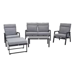 LC Garden Sondrino Gartenhocker 70x70cm Aluminium/Polyester Schwarz/Grau -Gartenmöbel Store lc garden sondrino hocker 70x70cm aluminium polyester 1433644 4