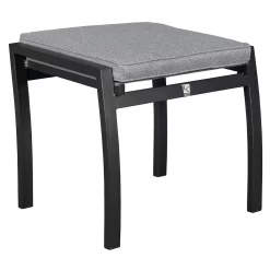 LC Garden Sondrino Gartenhocker Mit Kissen Aluminium/Polyester Schwarz/Grau