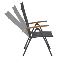 LC Garden Unicamo Klappsessel Aluminium/Textilene Anthrazit/Natur -Gartenmöbel Store lc garden unicamo klappstuhl aluminium textilene teak 1433292 4