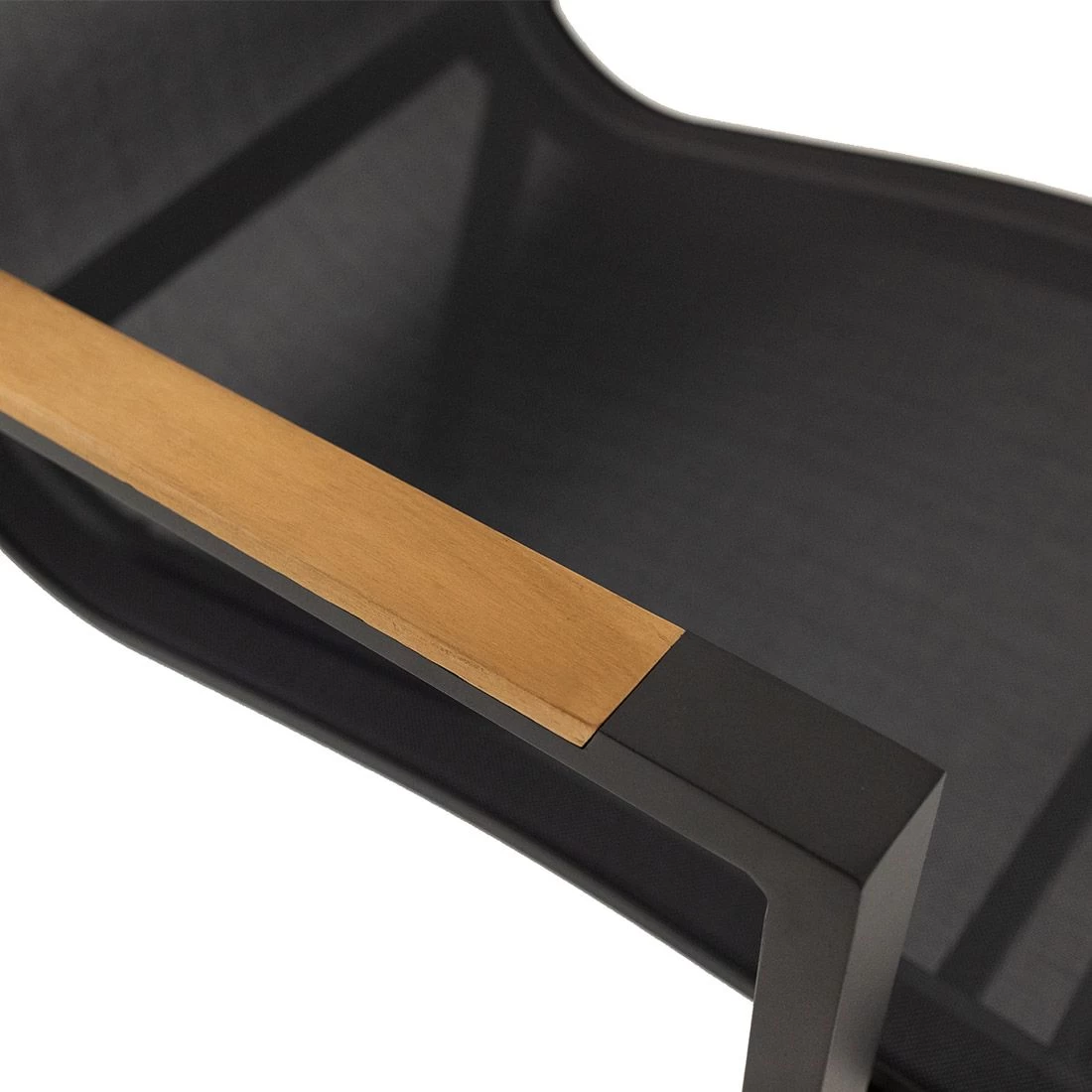 LC Garden Unicamo Stapelstuhl Aluminium/Textilene/Teak Anthrazit/Natur 5 LC Garden Unicamo Stapelstuhl Aluminium/Textilene/Teak Anthrazit/Natur – Bild 5