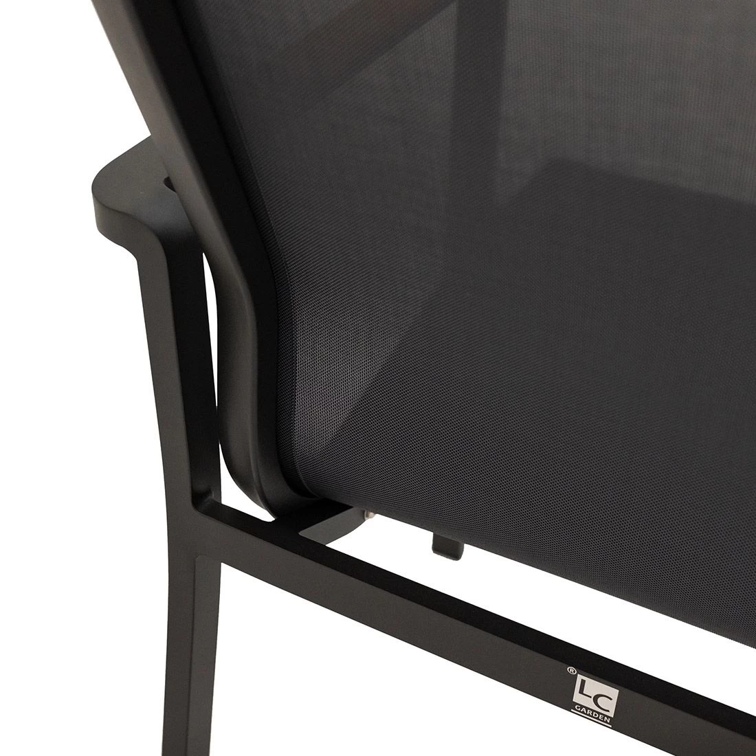 LC Garden Unicamo Stapelstuhl Aluminium/Textilene/Teak Anthrazit/Natur 7 LC Garden Unicamo Stapelstuhl Aluminium/Textilene/Teak Anthrazit/Natur – Bild 7