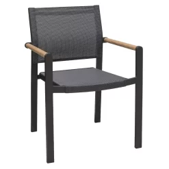 LifestyleGarden Amber Stapelsessel Aluminium/Textilene Magnesium Grau/Grau Meliert